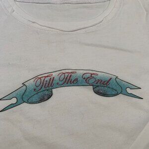 VINTAGE TTE Glitter Logo Baby Tee - White